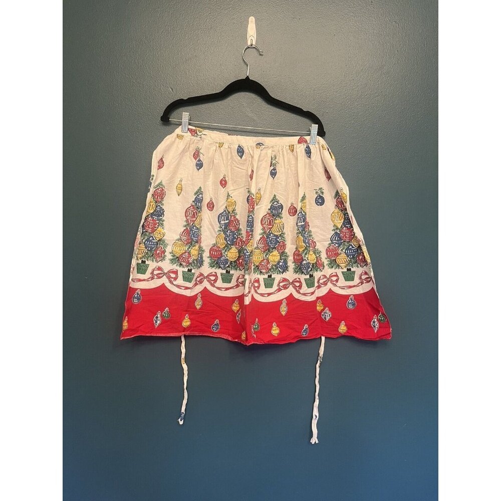 Vintage 50s/60s Christmas‎ Apron Ornaments and Tree *Some Staining/Small Hole*
